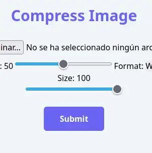 Proyecto Image Compressor - Un simple y rápido compresor de imágenes en línea hecho con Javascript vanilla.