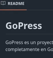 Proyecto Gopress - Una aplicación para crear páginas estáticas, inspirada en Wordpress pero con un enfoque en la simplicidad y el rendimiento. Está hecha con Go. Permite crear páginas y gestionar los estilos dependiendo la resolución. Está hecha con Go y el framework Fiber.